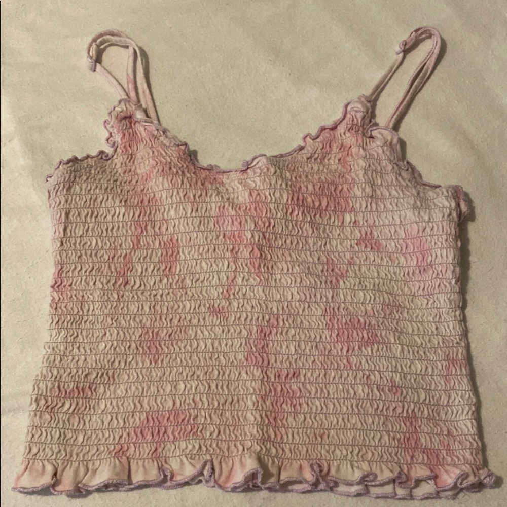SO Pink Smocked Tank Top